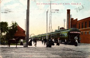 North Dakota Fargo The Overland Limited Train At The Northern Pacific Depot 1908