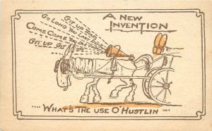 Postcard C-1905 Arts Crafts Mule Cart Inventions Comic humor French 23-5658