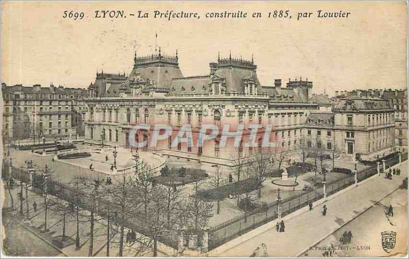 Old Postcard Lyon Prefecture Built in 1885 by Louvier