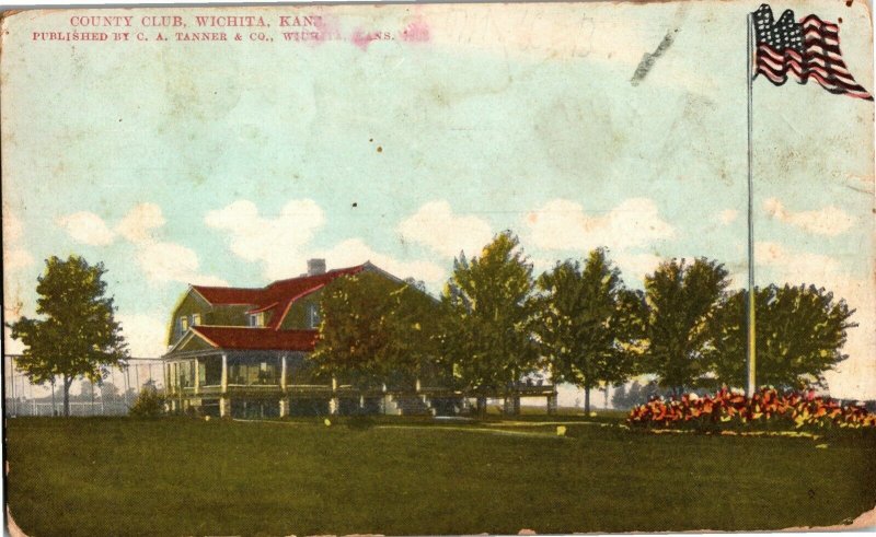 Country Club, Wichita KS c1911 Vintage Postcard E18