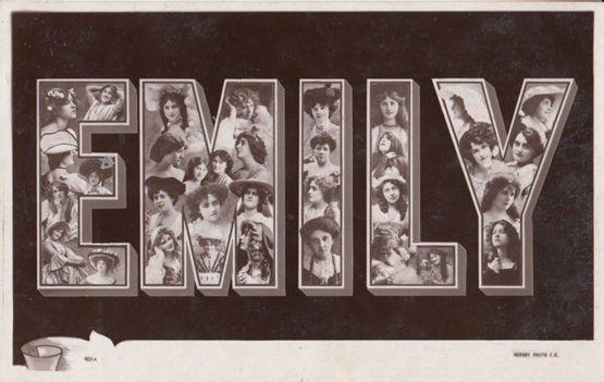 A Girls Named Called EMILY Antique Theatre Star Actress Images Name RPC Postcard