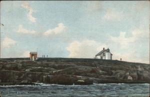 Mouth of Kennebec River Pond Island Lighthouse 1911 Used Postcard