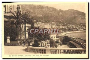 Old Postcard Monte Carlo La Gare View Terraces Taking