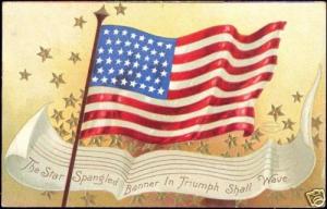 United States, Star Spangled Banner, FLAG 1909 Embossed