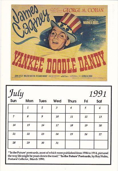 1991 Movie Poster Calendar Series July Yankee Doodle Dandy