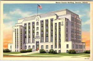 Postcard BUILDING SCENE Decatur Illinois IL AO9843