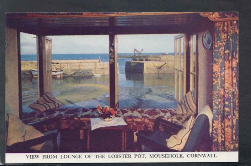 Cornwall Postcard - View From Lounge of The Lobster Pot, Mousehole   HM637