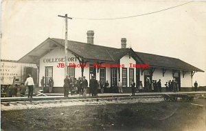 Depot, Texas, Collegeport, RPPC, Missouri Pacific Railroad Station, 1912 PM