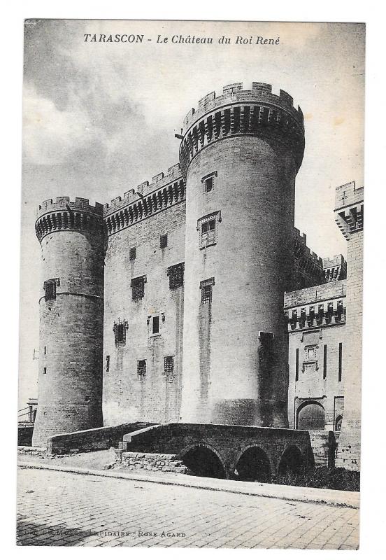 France  Le Chateau du Roi Rene Tarascon Musee Lapidaire Rose Agard Vtg Postcard