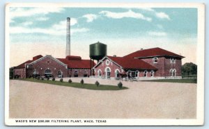 WACO, Texas TX ~ New $300,000 FILTERING PLANT c1920s McLennan County  Postcard
