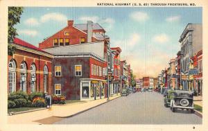 Frostburg Maryland business area National Hwy linen antique pc Y13380 