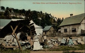 Saguenay River Quebec PQ Old Bake Oven and Homestead St Anne's c1910 PC