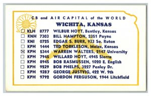 QSL Radio Card From CB & Air Capital Of The World Wichita, Kansas