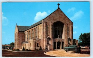 ROCKFORD, IL Illinois ~ ST. PATRICK'S CATHOLIC CHURCH 1954 Car Postcard