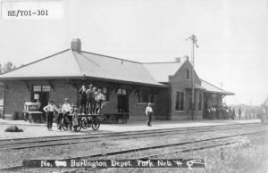 York Nebraska Burlington Depot Real Photo Vintage Postcard K100932