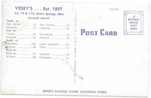 Postcard Vesey’s Floor Covering Store in Green Springs, Ohio 