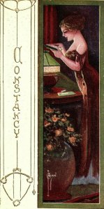 C.1910 Winsch Back Art Deco Constancy Lovely Lady Postcard P151