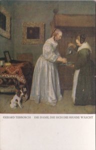 Gerard Terborch Die Dame Die Sich Die Haende Waescht Sammlungen Zu Dresden