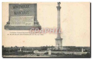 Postcard Old Column Commemorative Battle of Montmirail Marchais 1814 Militaria