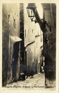 algeria, ALGIERS ALGER, Street in the Kasbah (1930s) RPPC Postcard