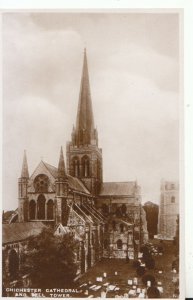 Sussex Postcard - Chichester Cathedral and Bell Tower - Real Photo - Ref TZ5861