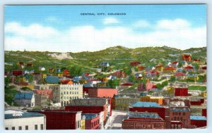 CENTRAL CITY, Colorado CO ~ BIRDSEYE VIEW c1940s Gilpin County Postcard