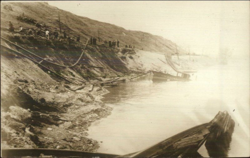 Unidentified Flood Scene - Vermont? c1910 Real Photo Postcard