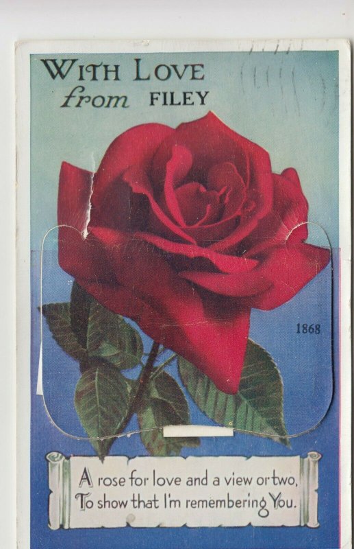 Yorkshire; With Love From Filey Novelty Foldout PPC By Valentines, 1958 PMK