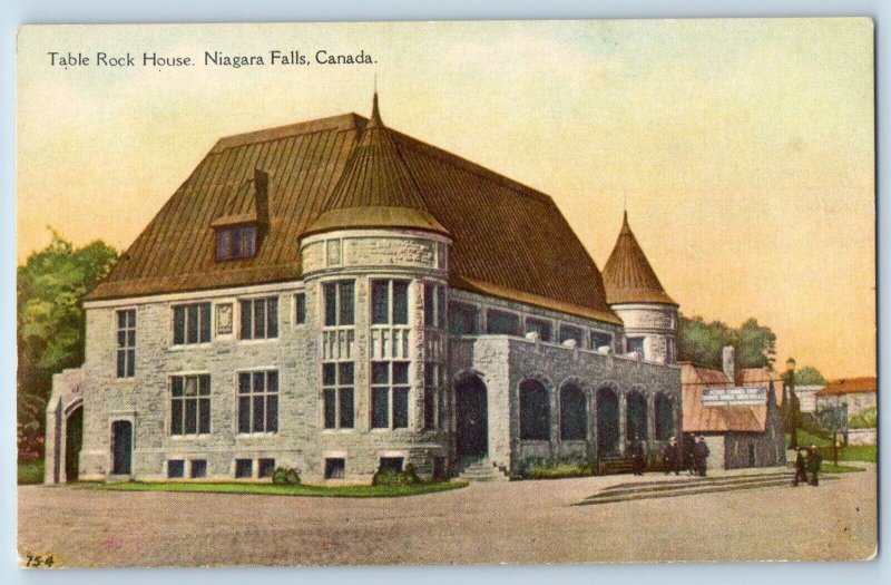 Niagara Falls Canada Postcard Table Rock House Scene Street c1930's Vintage