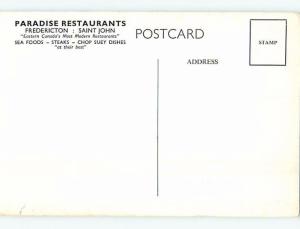 Unused Pre-1980 RESTAURANT SCENE Fredericton New Brunswick NB B9237