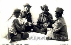 Rickshaw Men Playing Cards Gambling Unused 