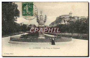 Old Postcard Lourdes Virgin of & # 39Esplanade