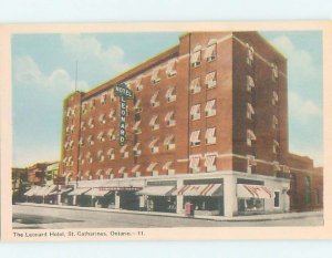 Unused 1930's SHOPS LONG STREET AT LEONARD HOTEL St. Catherines Ontario ON B1994