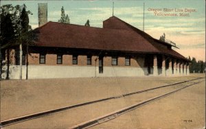 Yellowstone MT Oregon Short Line OSL Depot RR Train Station c1910 Postcard