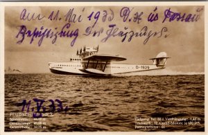 Mint Germany RPPC Postcard Aviation DO X Dornier Hydroplane D 1929