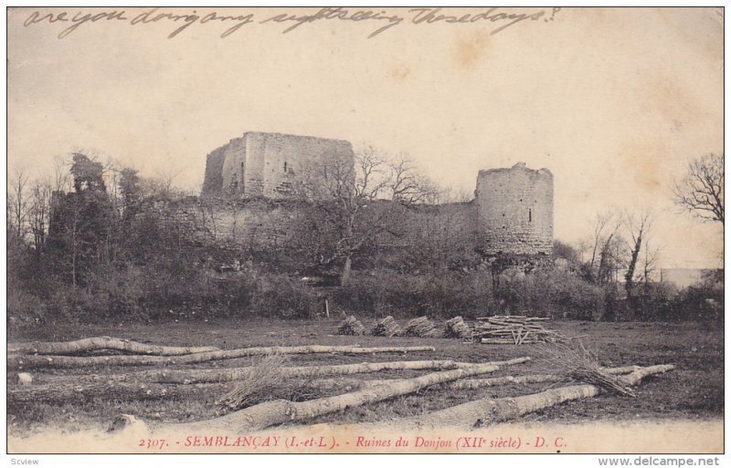 Ruines Du Donjon (XII Siecle), Semblancay (Indre et Loire), France, 1900-1910s