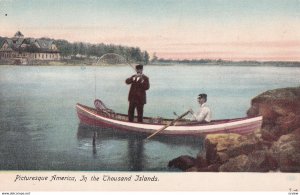 THOUSAND ISLANDS, Ontario, Canada, 1900-1910s; Men Fishing