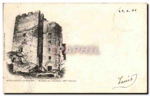 Old Postcard Montaigut the White Ruins Du Chateau
