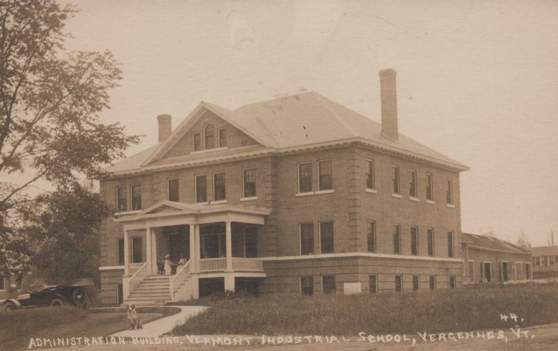 RPPC Postcard Administration Building Vermont Industrial School Vergennes VT