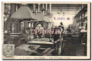 Postcard Old Industry Factories Schneider forging Workshop hand