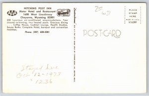 Roadside~Hitching Post Inn Cheyenne Wyoming~Vintage Postcard