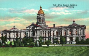 Vintage Postcard State Capitol Building Government Office Cheyenne Wyoming WY