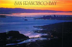 USA San Francisco Bay Sunset Vintage Postcard BS.09