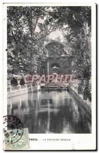 Paris Postcard Old Fountain medicis