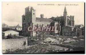 Old Postcard Cite Carcassonne Belfry of the church Saint Nazaire