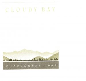 Cloudy Bay 1993 Chardonnay, Original Vintage Wine Bottle Label