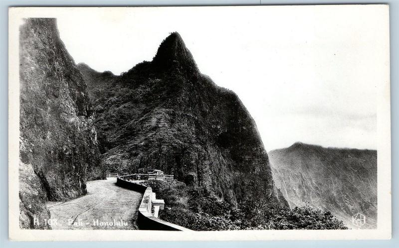 Postcard HI Honolulu Pali Road RPPC KH Ltd Real Photo c1940s K17