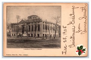 Public Library Building Lincoln Nebraska NE 1905 UDB Postcard V16