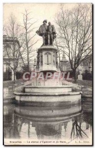 Old Postcard Brussels statue of Egmont and Hern