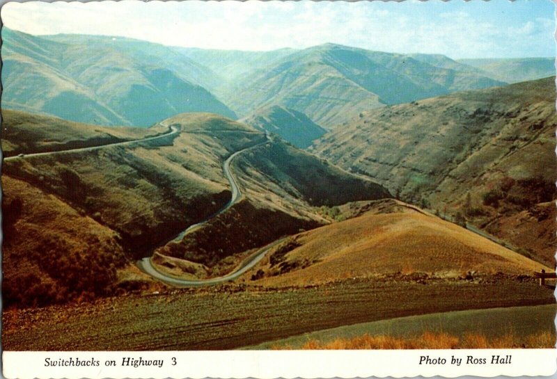 Vintage Idaho Souvenir Postcard, Highway 3 Switchbacks, pb24 